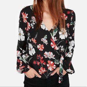 Express wrap floral shirt